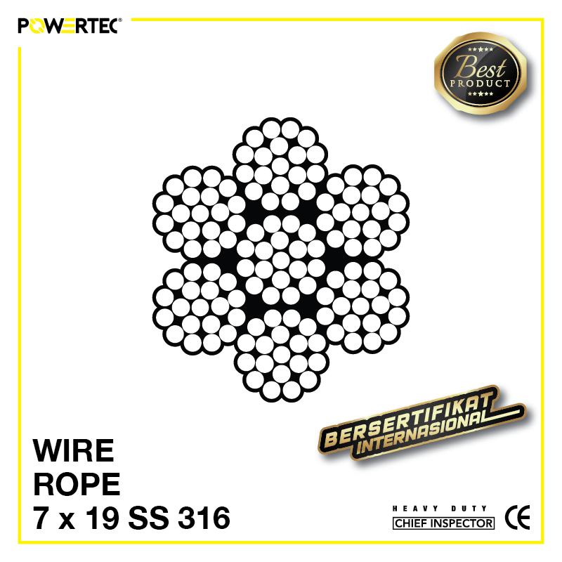 Jual Kawat Seling Wire Rope 7x19 Stainless Steel 316