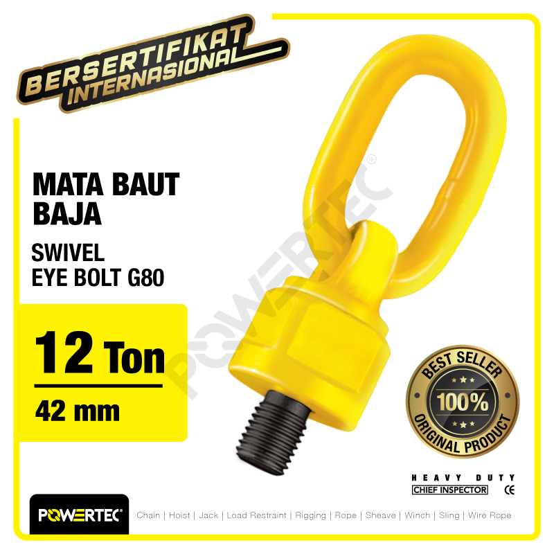 Swivel Eye Bolt / Mata Baut M42 – 12 Ton POWERTEC