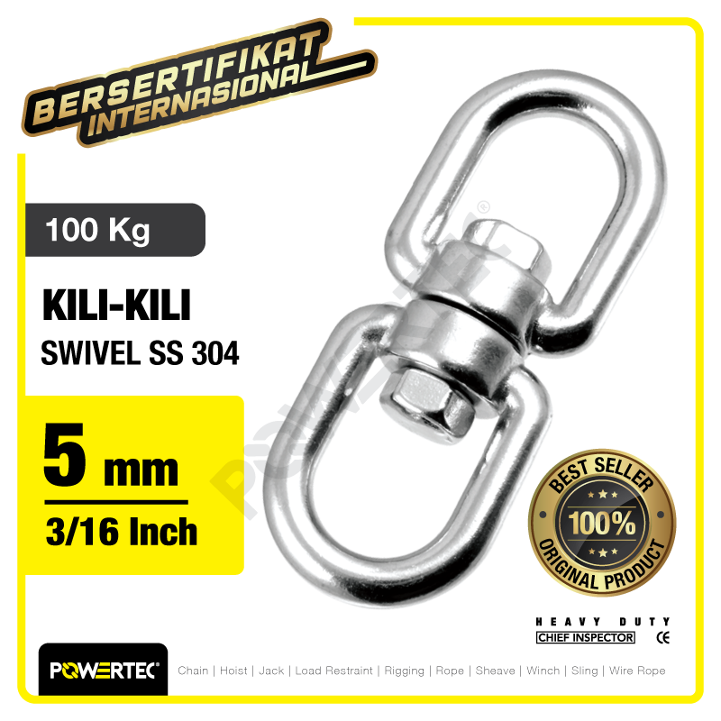 Swivel SS 304 / Kili kili 5mm – 3/16″ POWERTEC