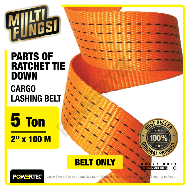 Parts of Ratchet Lashing Powertec 2″ : Belt Strap @100m