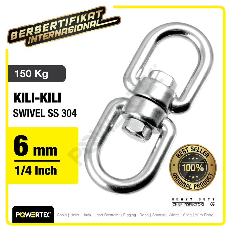Swivel SS 304 / Kili kili 6mm – 1/4″ POWERTEC