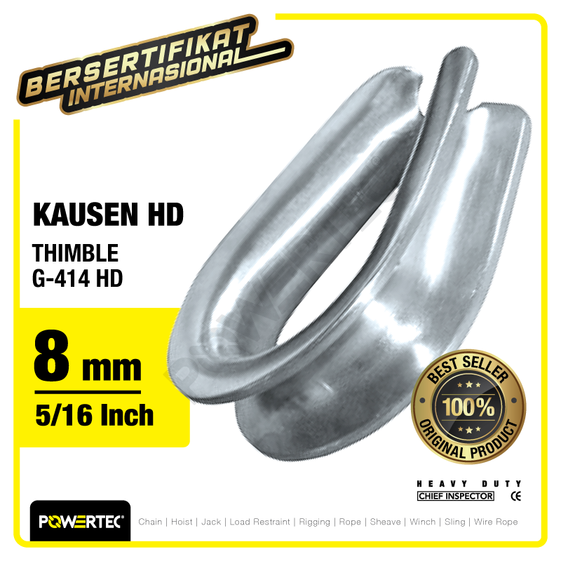 Thimble Wire Rope Kausen Sling G-414 HD 8mm – 5/16″ POWERTEC