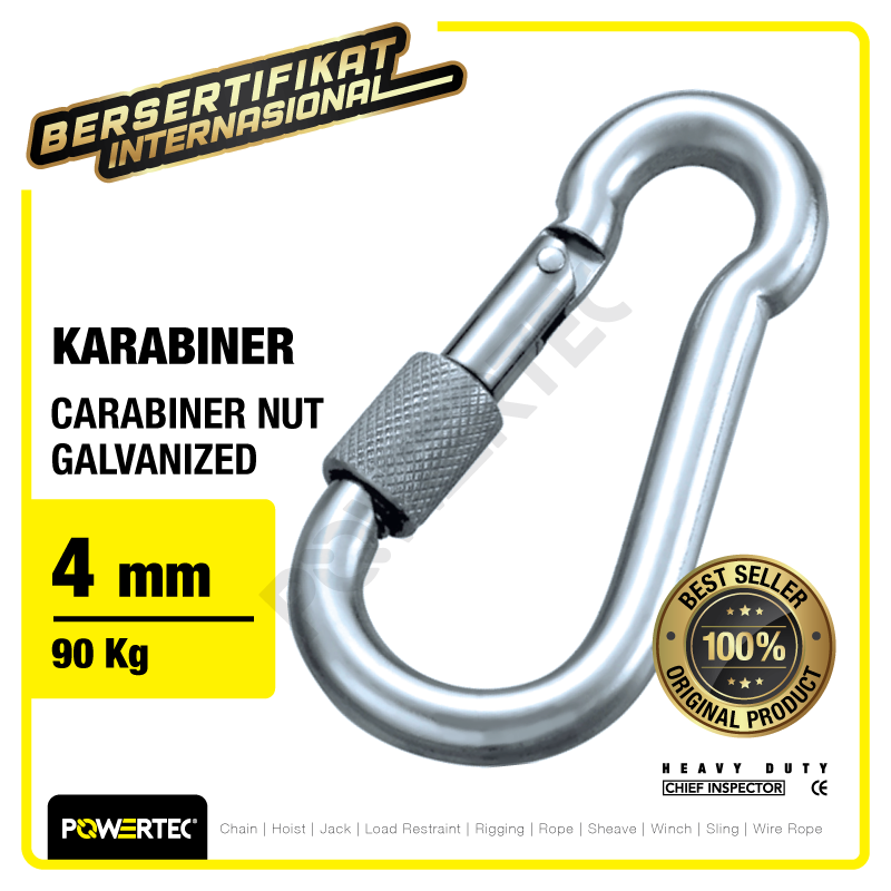 Carabiner Powertec Nut Galv 4mm