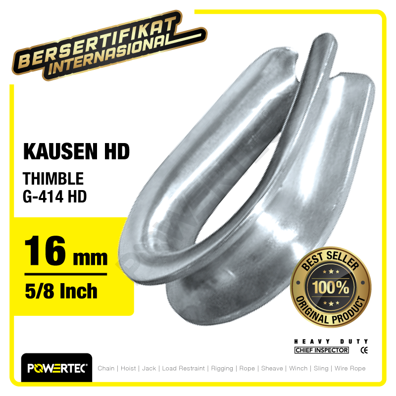 Thimble Wire Rope Kausen Sling G-414 HD 16mm – 5/8″ POWERTEC