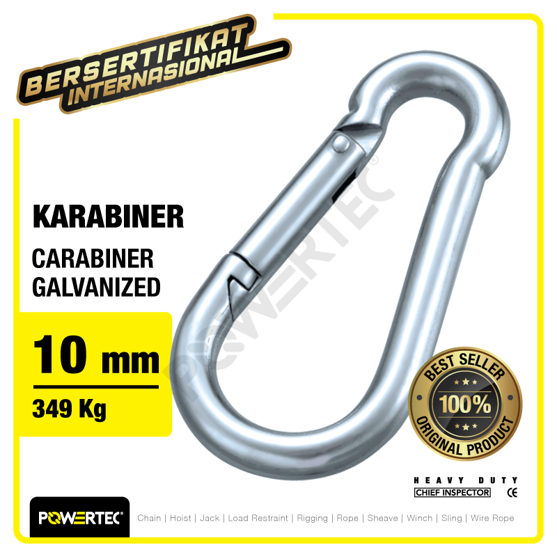 Carabiner Powertec Galv 10mm
