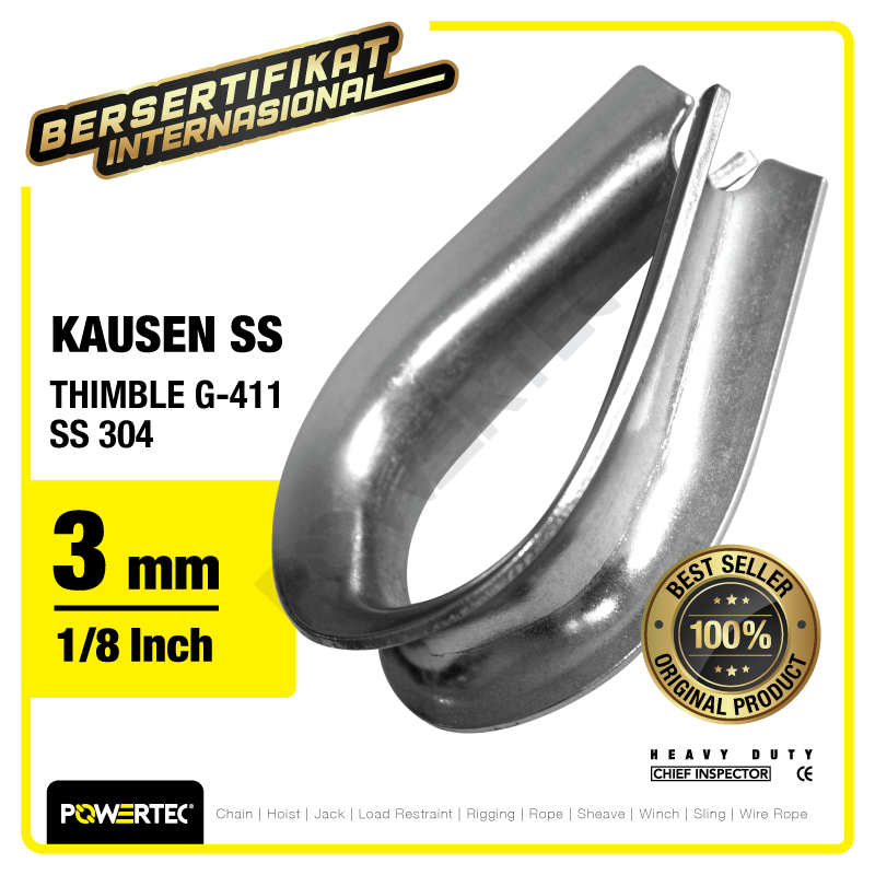 Thimble Wire Rope Kausen Sling Stainless Steel 3mm – 1/8″ POWERTEC