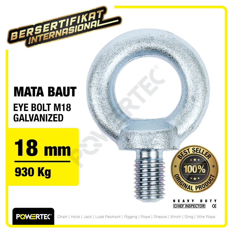 Eye Bolt / Mata Baut Galvanized M18 POWERTEC