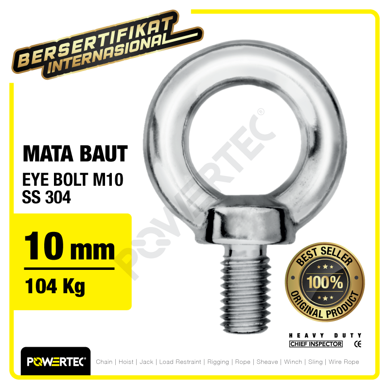 Eye Bolt / Mata Baut POWERTEC SS 304 M10 POWERTEC