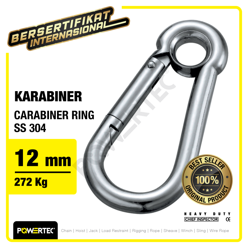 Carabiner Powertec Ring SS 304 12mm