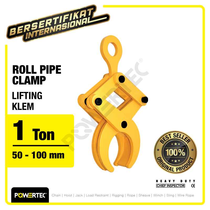 Roll Pipe Lifting Clamp / Klem Angkat Pipa Tabung 1 Ton POWERTEC