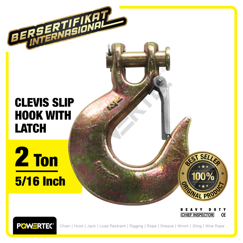 Clevis Slip Hook with Latch 5/16″ POWERTEC