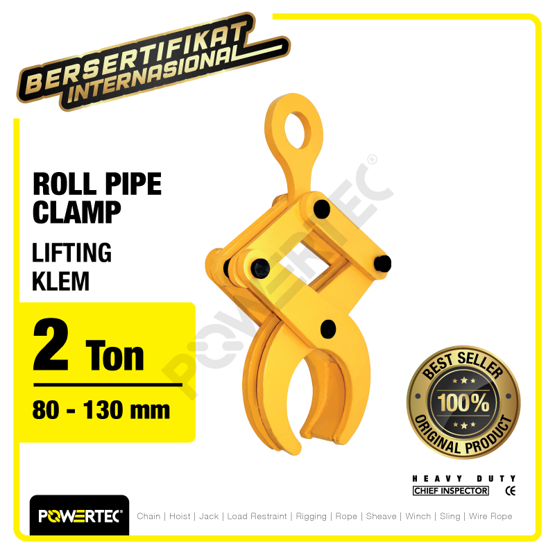 Roll Pipe Lifting Clamp / Klem Angkat Pipa Tabung 2 Ton POWERTEC